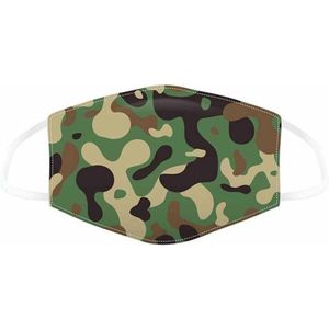Mondkapje camouflage groen
