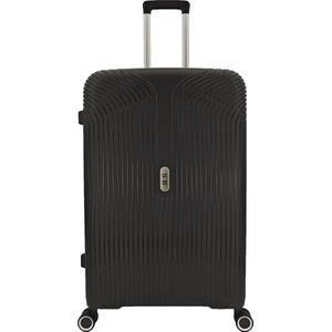 SB Travelbags Bagage koffer 75cm 4 dubbele wielen trolley - Zwart - TSA slot