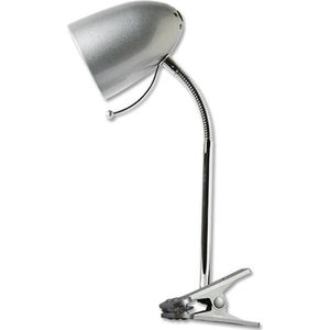 LED Klemlamp - Aigi Wony - E27 Fitting - Flexibele Arm - Rond - Glans Zilver