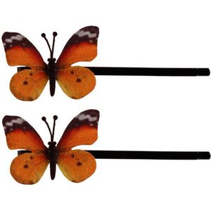 Schuifspeldjes vlindertje oranje - 4 cm