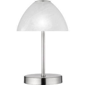 LED Tafellamp - Tafelverlichting - Torna Quno - 2W - Warm Wit 3000K - Rond - Mat Nikkel - Aluminium