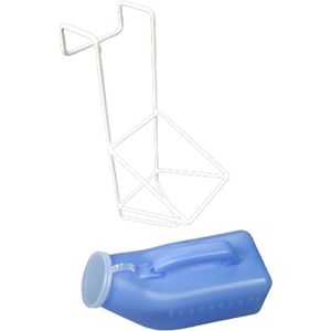 Urinaalset mannen - blauwe urinaal 1 liter en urinaal houder