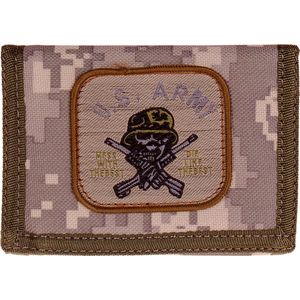 Klittenband Portemonnee Digital Camouflage - Embleem US Army Skull - 13x8,5cm