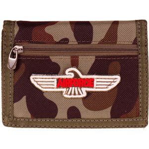 Klittenband Portemonnee Camouflage Embleem Airforce op Wings - 13x8,5cm