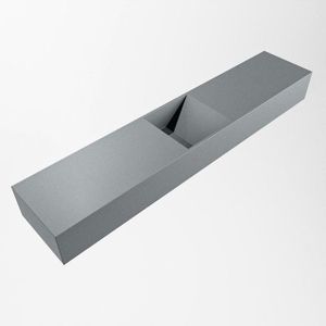 Mondiaz TYNE Fontein - 110x23x12cm - wasbak midden - zonder kraangaten - solid surface - Plata TYNE20020PLATA