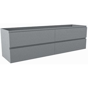 Mondiaz HAY wastafelonderkast - 170x45x50cm - 4 lades - uitsparing midden - softclose - Plata M45171Plata