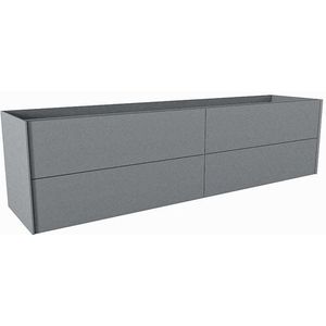 Mondiaz TENCE wastafelonderkast - 190x45x50cm - 4 lades - uitsparing links - push to open - softclose - Plata M37141Plata