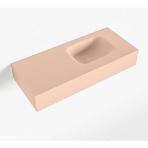 Mondiaz LEX Fontein - 70x30x12cm - wasbak Rechts - zonder kraangaten - solid surface - Rosee F52112Rosee
