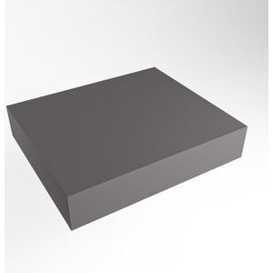 Mondiaz TOP 51 Topblad - 50x51x12cm - geschikt voor afdekplaat - Solid surface - Dark Grey TOP51-50X12DG