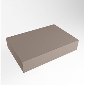 Mondiaz TOP 41 Topblad - 50x41x12cm - geschikt voor afdekplaat - Solid surface - Smoke TOP41-50X12SMO