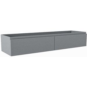 Mondiaz FOGE wastafelonderkast - 140x41x25cm - 2 lades - uitsparing midden - softclose - Plata M44243Plata