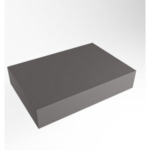 Mondiaz TOP 30 Topblad - 50x30x12cm - geschikt voor afdekplaat - Solid surface - Dark Grey TOP30-50X12DG