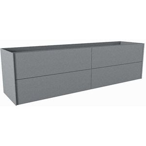 Mondiaz TENCE wastafelonderkast - 180x45x50cm - 4 lades - uitsparing rechts - push to open - softclose - Plata M37136Plata