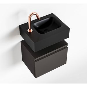 Mondiaz andor 40 cm toiletmeubel dark grey. Lex 40 cm wastafel urban rechts 1 kraangat