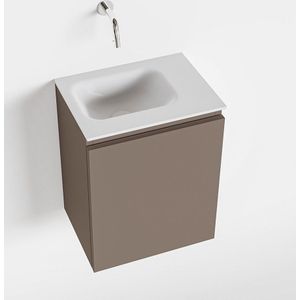 Mondiaz olan 40 cm toiletmeubel smoke. Lex wastafel talc links geen kraangat