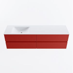 Mondiaz vica 170 cm badmeubel onderkast fire 4 lades. Wastafel cloud links zonder kraangat, kleur talc.
