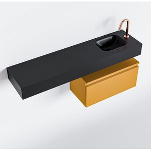 MONDIAZ ANDOR 60cm toiletmeubel ocher. LEX 120cm wastafel urban rechts 1 kraangat