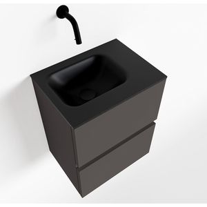 MONDIAZ ADA 40cm toiletmeubel dark grey. LEX wastafel urban rechts zonder kraangat