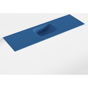 MONDIAZ LEX Jeans solid surface inleg wastafel voor toiletmeubel 100cm. Positie wasbak midden