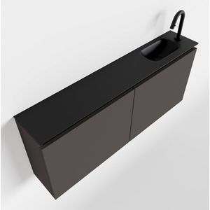 Mondiaz ture 120 cm toiletmeubel dark grey. Eden wastafel urban rechts 1 kraangat