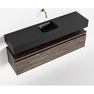 MONDIAZ ANDOR 120cm toiletmeubel dark brown. LEX 120cm wastafel urban midden geen kraangat