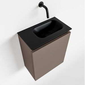 MONDIAZ TURE 40cm toiletmeubel smoke. EDEN wastafel urban rechts geen kraangat