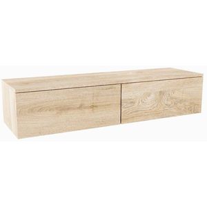 MONDIAZ ALAN MODULE SMALL Wastafelonderkast - 140x41x30cm - 2 lades - push to open - Melamine - Washed oak mat A45313Washedoak