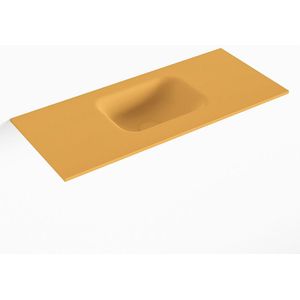 Mondiaz lex ocher solid surface inleg wastafel voor toiletmeubel 70 cm. Positie wasbak midden