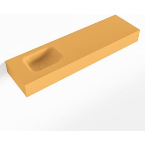 Mondiaz lex ocher vrijhangende solid surface wastafel 110 cm. Positie wasbak links