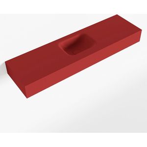 Mondiaz lex fire vrijhangende solid surface wastafel 110 cm. Positie wasbak midden