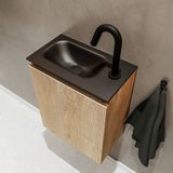 Mondiaz ture 40 cm toiletmeubel washed oak. Eden wastafel urban links 1 kraangat