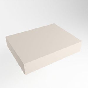 Mondiaz TOP 46 Topblad - 50x41x12cm - geschikt voor afdekplaat - Solid surface - Linen TOP46-50X12LIN