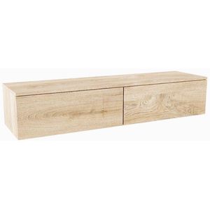 MONDIAZ ALAN MODULE Wastafelonderkast - 150x45x30cm - 2 lades - push to open - Melamine - Washed oak mat A45276Washedoak