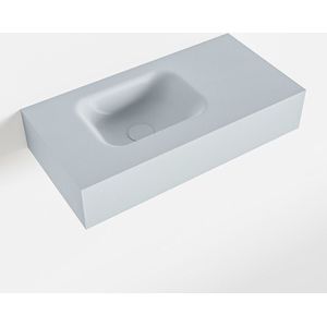 Mondiaz lex clay vrijhangende solid surface wastafel 60 cm. Positie wasbak links