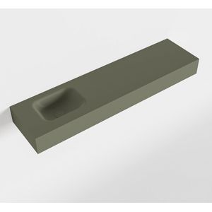 Mondiaz lex army vrijhangende solid surface wastafel 120 cm. Positie wasbak links