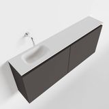 Mondiaz Ture 120cm toiletmeubel dark grey met wastafel talc links geen kraangat