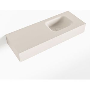 Mondiaz lex linen vrijhangende solid surface wastafel 80 cm. Positie wasbak rechts