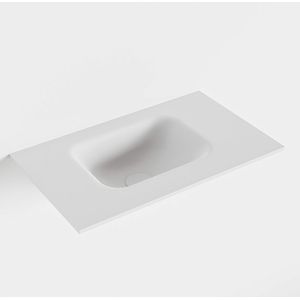 Mondiaz lex talc solid surface inleg wastafel voor toiletmeubel 50 cm. Positie wasbak links