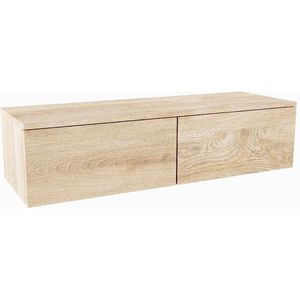 MONDIAZ ALAN MODULE Wastafelonderkast - 120x45x30cm - 2 lades - push to open - Melamine - Washed oak mat A45273Washedoak