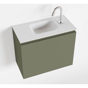 Mondiaz olan 60 cm toiletmeubel army. Lex wastafel talc midden 1 kraangat