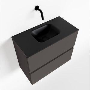 Mondiaz ada 60 cm toiletmeubel dark grey. Lex wastafel urban midden zonder kraangat