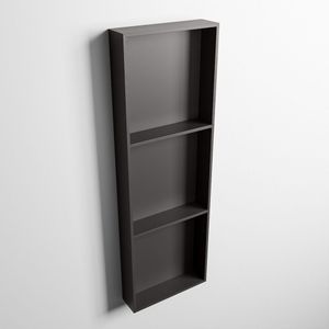 Mondiaz easy nis 89,5x29,5 cm in solid surface kleur darkgrey | darkgrey. 3 vakken geschikt voor in- of opbouw