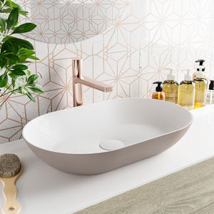 Mondiaz onni waskom solid surface 55 cm kleur smoke /talc