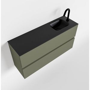MONDIAZ ADA 100cm toiletmeubel army. LEX wastafel urban rechts 1 kraangat