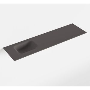 MONDIAZ LEX Dark_grey solid surface inleg wastafel voor toiletmeubel 110cm. Positie wasbak links