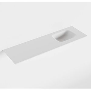 MONDIAZ LEX Talc solid surface inleg wastafel voor toiletmeubel 100cm. Positie wasbak rechts