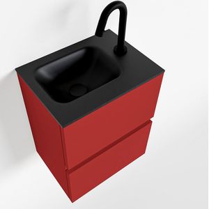 MONDIAZ ADA 40cm toiletmeubel fire. LEX wastafel urban rechts 1 kraangat