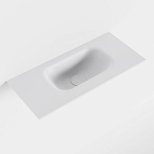 MONDIAZ EDEN Talc solid surface inleg wastafel voor toiletmeubel 50cm. Positie wasbak rechts