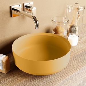 Mondiaz coss waskom solid surface 36 cm kleur ocher /ocher