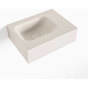 Mondiaz lex linen vrijhangende solid surface wastafel 40 cm. Positie wasbak links